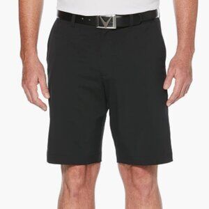 NWT Callaway Men’s Opti-stretch Flat Front Black Active Golf Shorts , size 34